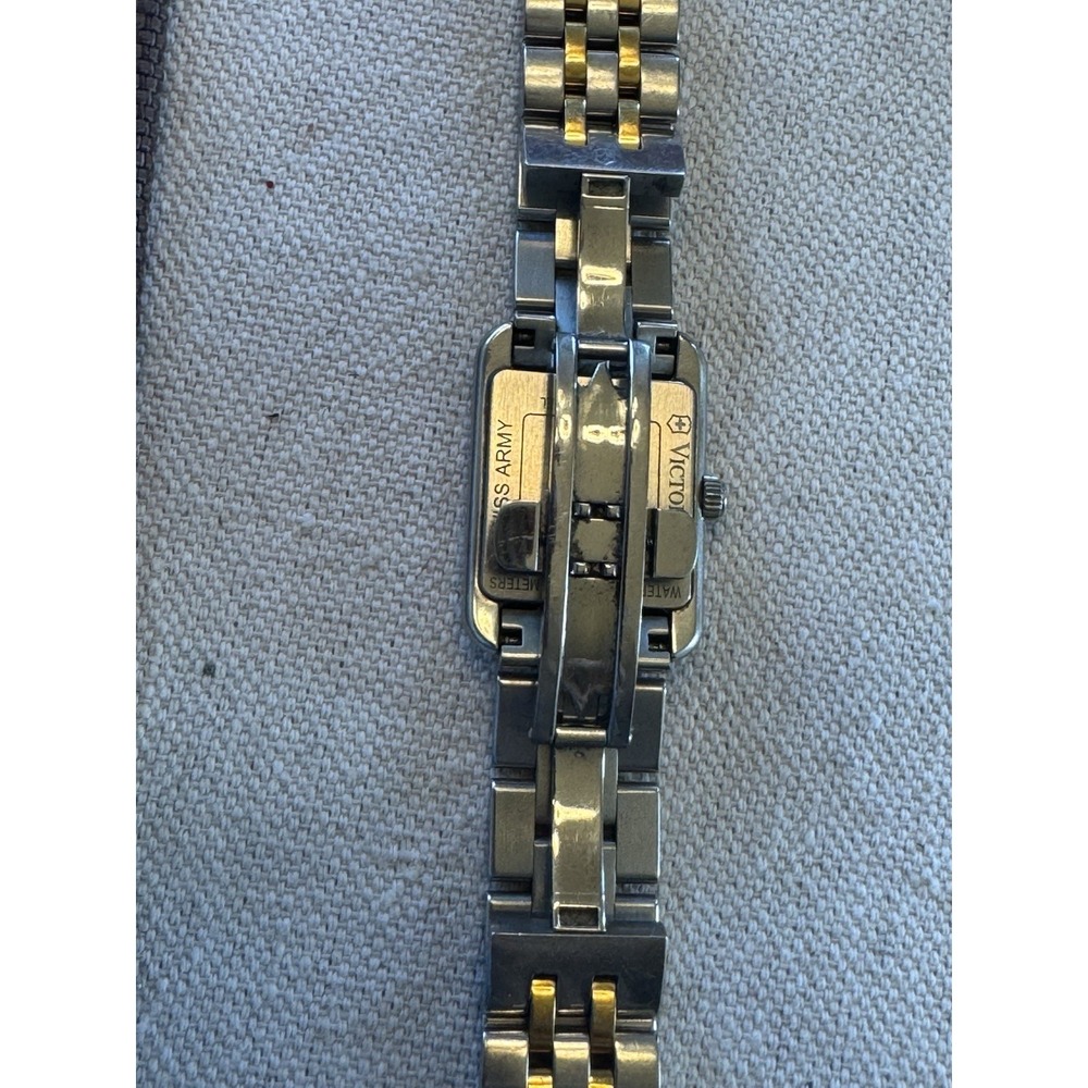 Victorinox Swiss Army Alliance 24168 Two Tone Rectangle Quartz Watch 6.75" - Picture 11 of 16
